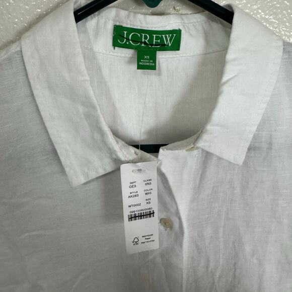 J Crew Classic Fit Linen Cotton Long Sleeve Button Up Beach Shirt US Women's XS - Picture 5 of 6